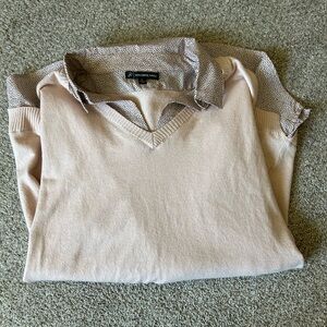 Adriana Papell Button Down and Sweater Combo